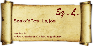 Szakács Lajos névjegykártya